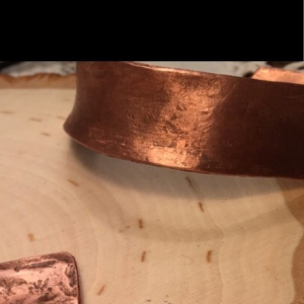 Handmade Copper Bracelet cuff bracelet small/med - Picture 4 of 8